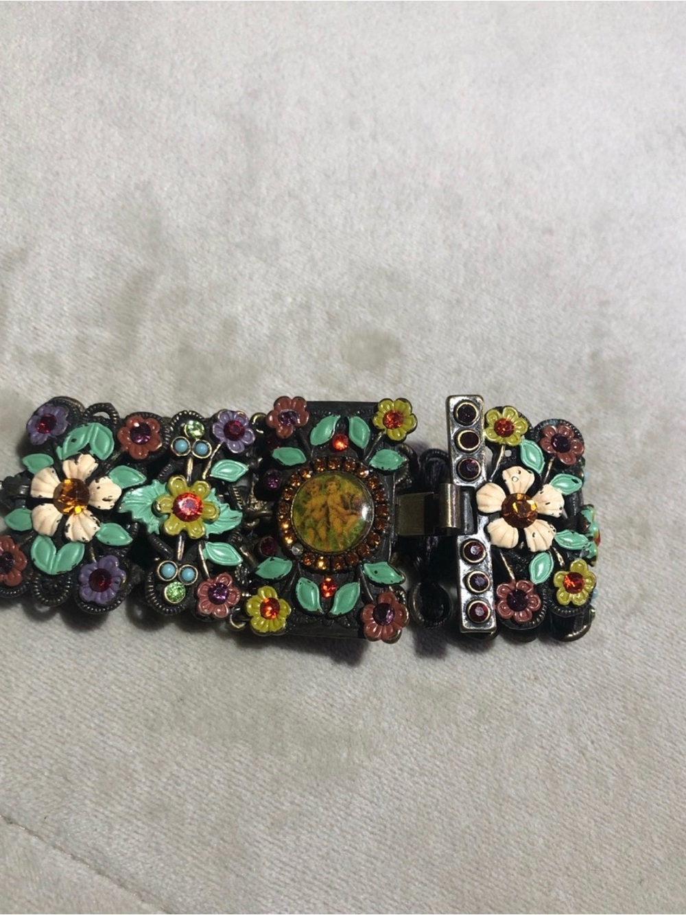 Vintage Michael Morisson Multicolor Floral Bracelet